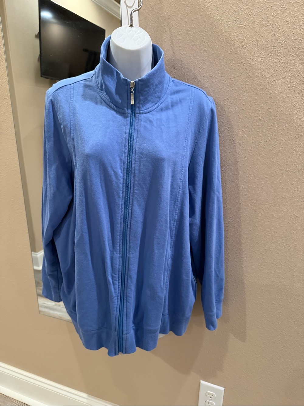 New York Laundry Blue Full-Zip Bomber Jacket